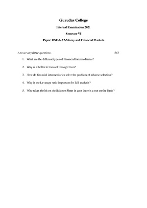 GC-2021 B.Sc. (Honours) Economics Semester-VI Paper-DSE-A-2 (Money and Financial Markets) IA QP.pdf