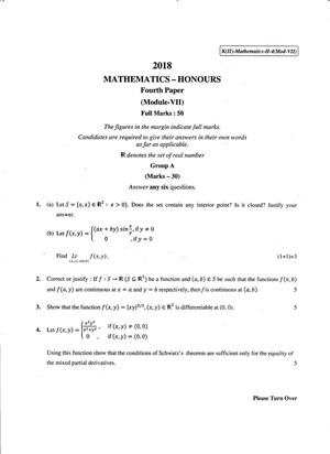 CU-2018 B.Sc. (Honours) Mathematics Paper-IV Module-VII QP.pdf