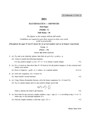 CU-2021 B.Sc. (Honours) Mathematics Part-I Paper-IA QP.pdf
