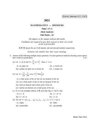 CU-2021 B.Sc. (Honours) Mathematics Semester-II Paper-CC-3 QP.pdf