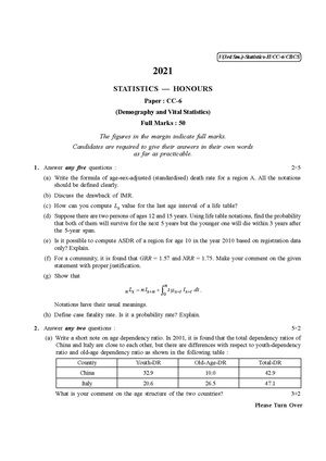 CU-2021 B.Sc. (Honours) Statistics Semester-3 Paper-CC-6 QP.pdf