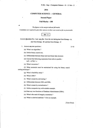 CU-2016 B.Sc. (General) Computer Science Paper-II (Set-2) QP.pdf