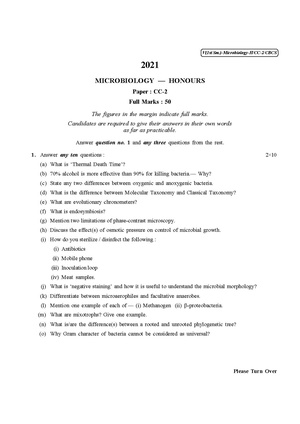 CU-2021 B.Sc. (Honours) Microbiology Semester-1 Paper-CC-2 QP.pdf