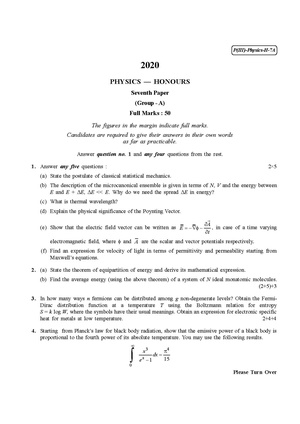CU-2020 B.Sc. (Honours) Physics Part-III Paper-VII QP.pdf