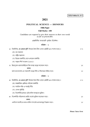 CU-2021 B.A. (Honours) Political Science Part-III Paper-V QP.pdf