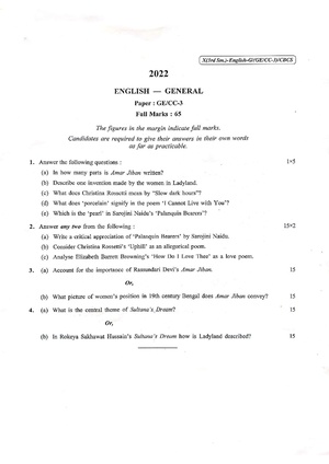 CU-2022 B.A. (General) English Semester-3 Paper-CC3-GE3 QP.pdf
