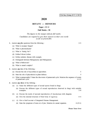 CU-2020 B.Sc. (Honours) Botany Semester-I Paper-CC-2 QP.pdf