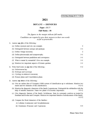 CU-2021 B.Sc. (Honours) Botany Semester-3 Paper-CC-7 QP.pdf