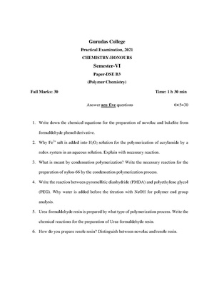 GC-2021 B.Sc. (Honours) Chemistry Semester-VI Paper-DSE-B-3P Practical QP.pdf