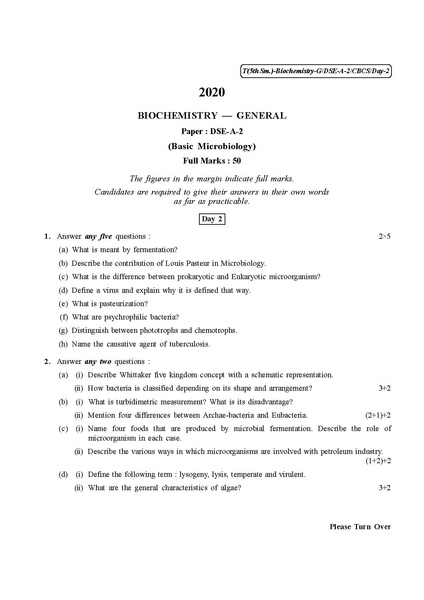File:CU-2020 B.Sc. (General) Biochemistry Semester-V Paper-DSE-2A-2 QP.pdf