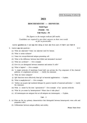 CU-2021 B.Sc. (Honours) Biochemistry Part-III Paper-VI (Module-XI) QP.pdf