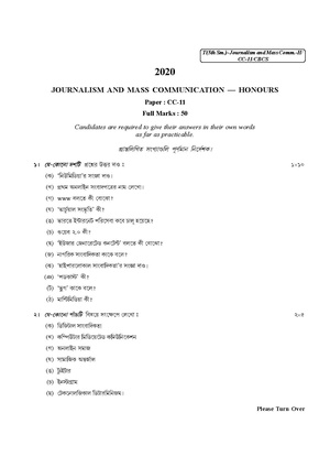 CU-2020 B.A. (Honours) Journalism Semester-V Paper-CC-11 QP.pdf