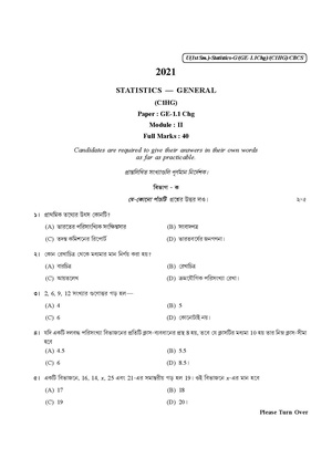 CU-2021 B. Com. (Honours & General) Statistics Semester-1 Paper-GE-1.1 CHG QP.pdf