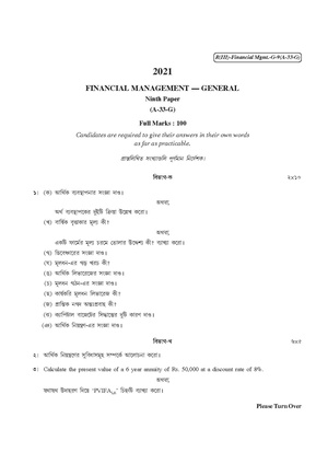 CU-2021 B. Com. (General) Financial Management Part-III Paper-A33G QP.pdf