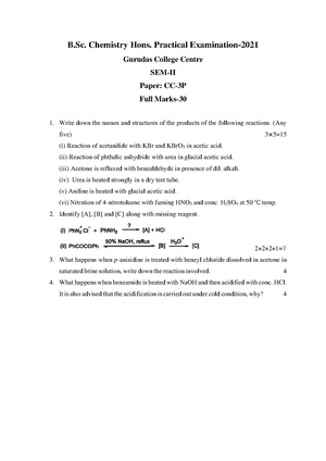 GC-2021 B.Sc. (Honours) Chemistry Semester-II Paper-CC-3P Practical QP.pdf