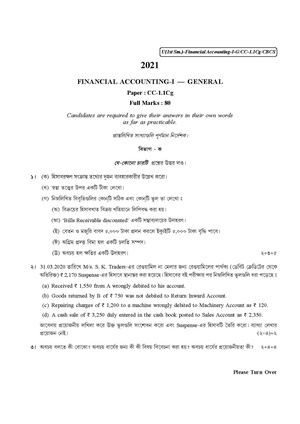 CU-2021 B. Com. (General) Financial Accounting-I Semester-1 Paper-CC-1.1 CG QP.pdf