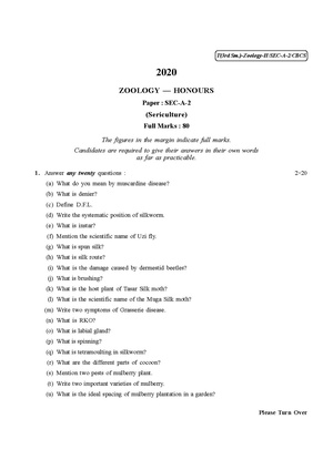 CU-2020 B.Sc. (Honours) Zoology Semester-III Paper-SEC-A-2 QP.pdf