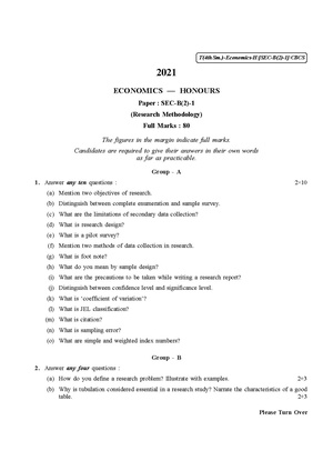 CU-2021 B.A. B.Sc. (Honours) Economics Semester-IV Paper-SEC-B(2)-1 QP.pdf