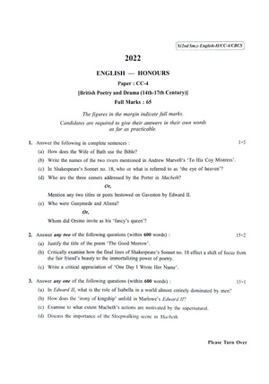 CU-2022 B.A. (Honours) English Semester-2 Paper-CC-4 QP.pdf