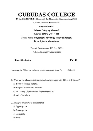 GC-2021 B.Sc. (General) Botany Semester-I Paper-CC1-GE1 IA QP.pdf