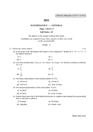 CU-2021 B.Sc. (General) Mathematics Semester-IV Paper-CC4-GE4 QP.pdf