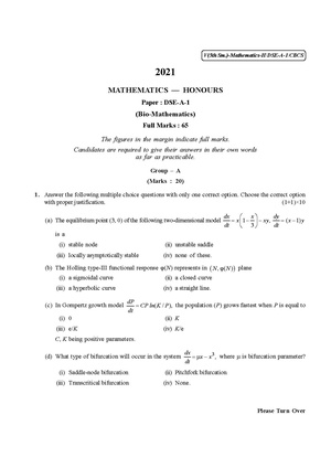 CU-2021 B.Sc. (Honours) Mathematics Semester-5 Paper-DSE-A-1 (Bio Mathematics) QP.pdf