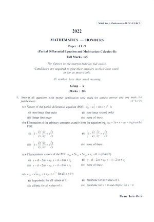 CU-2022 B.Sc. (Honours) Mathematics Semester-4 Paper-CC-9 QP.pdf