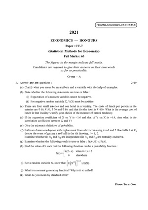 CU-2021 B.A. B.Sc. (Honours) Economics Semester-3 Paper-CC-7 QP.pdf