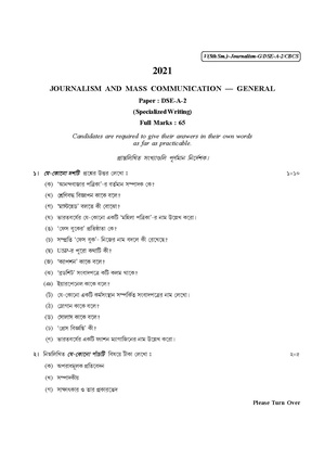 CU-2021 B.A. (General) Journalism Semester-5 Paper-DSE-A-2 QP.pdf