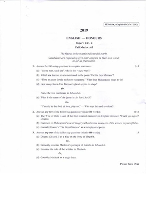 CU-2019 B.A. (Honours) English Semester-II Paper-CC-4 QP.pdf
