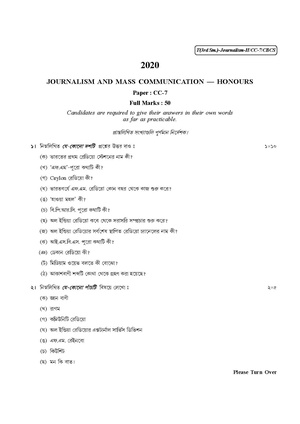 CU-2020 B.A. (Honours) Journalism Semester-III Paper-CC-7 QP.pdf