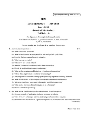CU-2020 B.Sc. (Honours) Microbiology Semester-V Paper-CC-12 QP.pdf