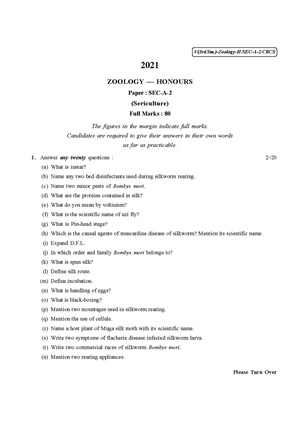 CU-2021 B.Sc. (Honours) Zoology Semester-3 Paper-SEC-A-2 QP.pdf