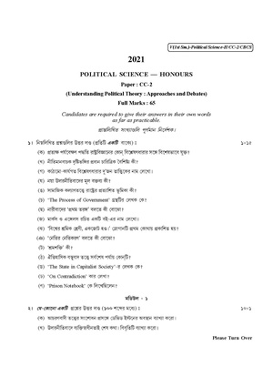 CU-2021 B.A. (Honours) Political Science Semester-1 Paper-CC-2 QP.pdf