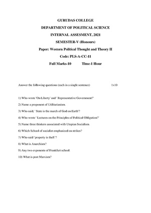GC-2020 B.A. (Honours) Political Science Semester-V Paper-CC-11 IA QP.pdf