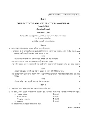 CU-2021 B. Com. (General) Indirect Tax Part-III Paper-T32G QP.pdf