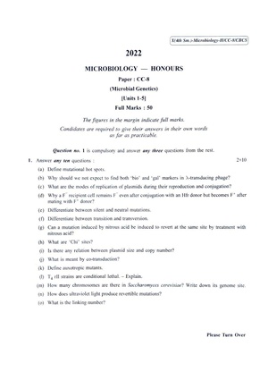 CU-2022 B.Sc. (Honours) Microbiology Semester-4 Paper-CC-8 QP.pdf