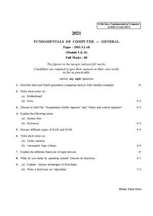CU-2021 B. Com. (General) Fundamentals of Computer Semester-5 Paper-DSE-5.1eB QP.pdf