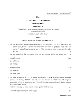 CU-2021 B. Com. (General) Taxation-I Semester-IV Paper-CC-4.1CG QP.pdf