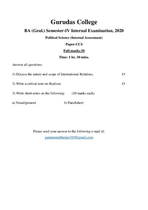 GC-2020 B.A. (General) Political Science Semester-IV Paper-CC-4 QP.pdf