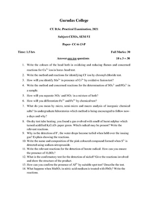 GC-2021 B.Sc. (Honours) Chemistry Semester-VI Paper-CC-13P Practical QP.pdf
