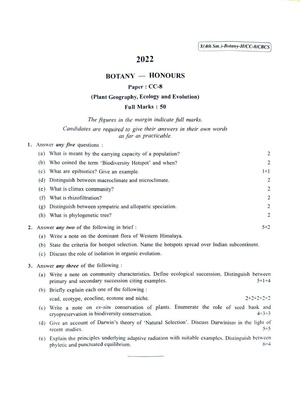 CU-2022 B.Sc. (Honours) Botany Semester-4 Paper-CC-8 QP.pdf