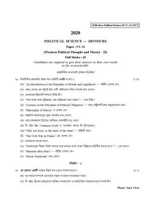 CU-2020 B.A. (Honours) Political Science Semester-V Paper-CC-11 QP.pdf