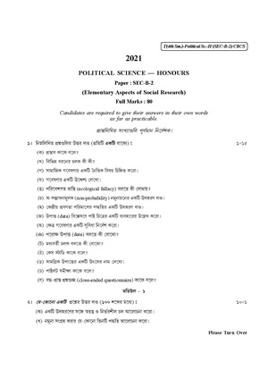 CU-2021 B.A. (Honours) Political Science Semester-IV Paper-SEC-B-2 QP.pdf