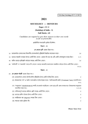 CU-2021 B.A. (Honours) Sociology Semester-1 Paper-CC-2 QP.pdf