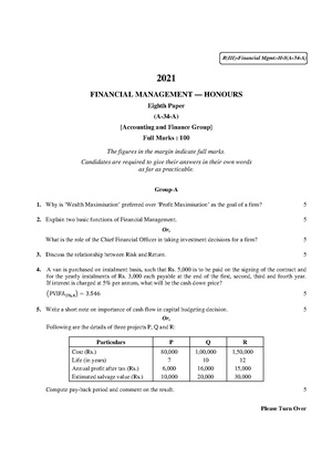 CU-2021 B. Com. (Honours) Financial Management Part-III Paper-A34A QP.pdf
