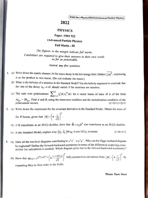 CU-2022 M.Sc. Physics Semester-IV Paper-PHY-522 Advanced Particle Physics QP.pdf
