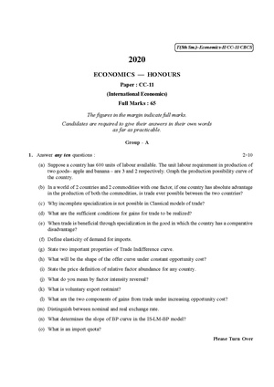 CU-2020 B.A. B.Sc. (Honours) Economics Semester-V Paper-CC-11 QP.pdf