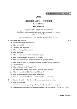 CU-2021 B.Sc. (General) Microbiology Semester-1 Paper-CC1-GE1 QP.pdf