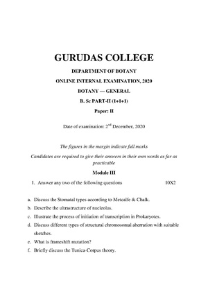 GC-2020 B.Sc. (General) Botany Part-II Paper-II (Theory) QP.pdf